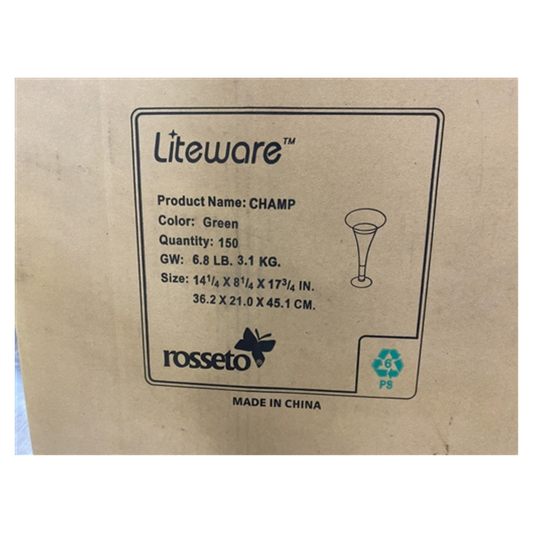 Lot of 2 CASES -Mini Champagne - Plastic, Green  (150 EA/CS)