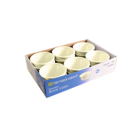 Thunder Group Ramekin, 3 oz., 3-1/8" dia., Smooth, Melamine, Bone, NSF - CS1D