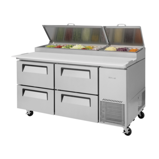 Turbo Air Refrigerated Counter, Pizza Prep Table - TPR-67SD-D4-N