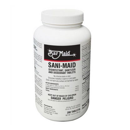 Winco Sanitizer Quat Tabs, 13.4oz BTL/200 Tablets - DIS-207 Winco