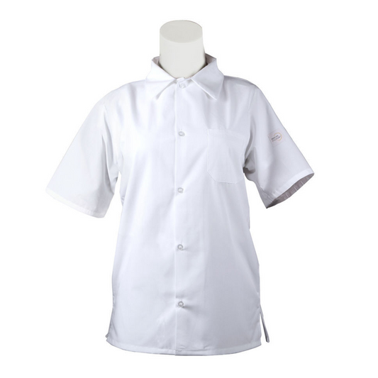 Unisx Cook Shrt Msh Bck Wht Lg - MTOM60200WHL
