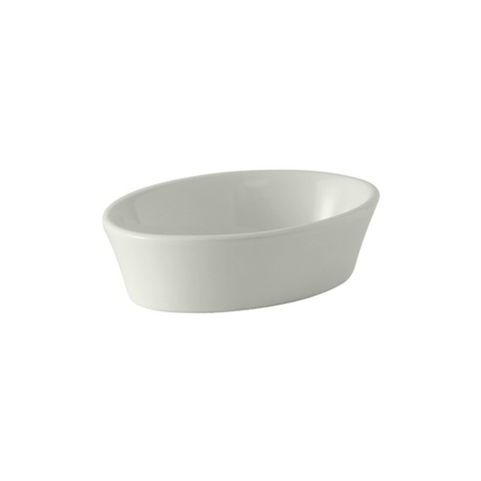 Tuxton Baking Dish, 7oz Oval, Smooth Porcelain, White - CS1D