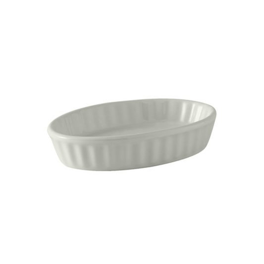 Tuxton Baking Dish, Creme Brulee 6oz Oval, Fluted - CS1D