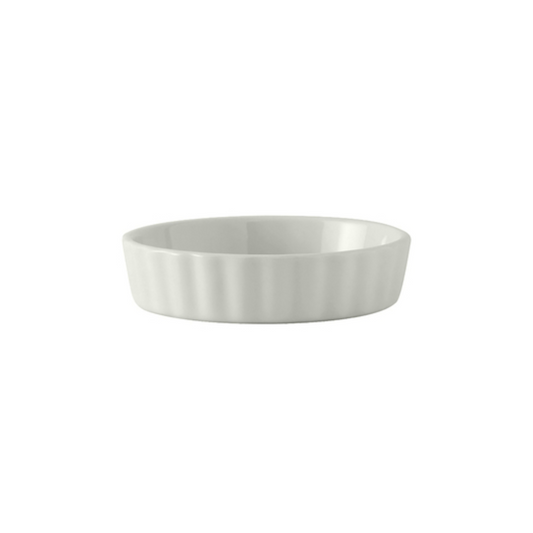Tuxton Baking Dish, Creme Brulee 8oz, Fluted White - PK4