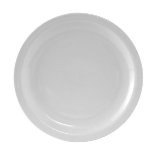 Tuxton Plate, 9 1/2" Narrow Rim White "Colorado Pattern" - CS2D