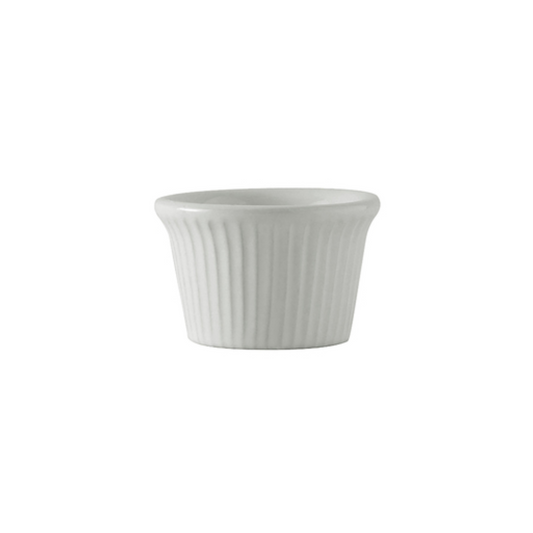 Tuxton Ramekin, 1 1/2oz Fluted Sides Plain White - CS4D