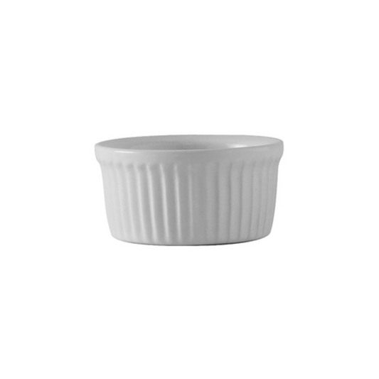 Tuxton Ramekin, 3 1/2oz Fluted Sides Plain White - CS4D