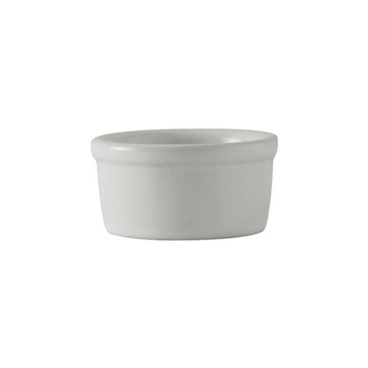 Tuxton Ramekin, 3 1/2oz Smooth Sides Porcelain White - CS4D