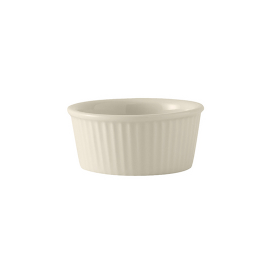 Tuxton Ramekin, 6oz Fluted Sides Plain Eggshell - PK12