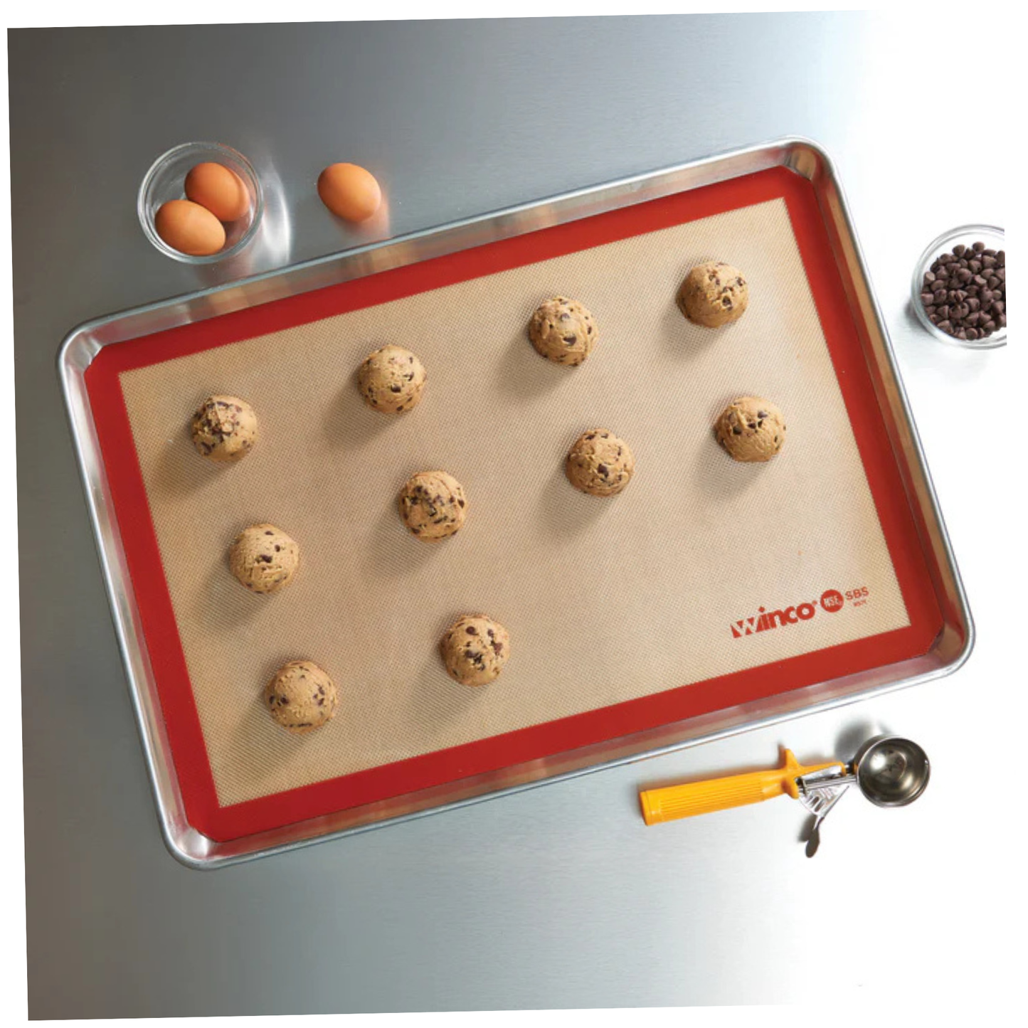 Winco Silicone Baking Mat Full Size Non-Stick Fiberglass Core - SBS-24
