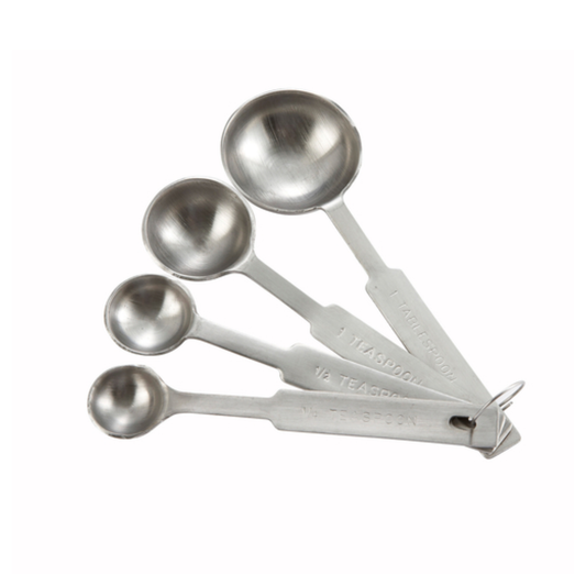 Winco Deluxe Measuring Spoon Set 4 Pc Stainless Steel - MSPD-4X
