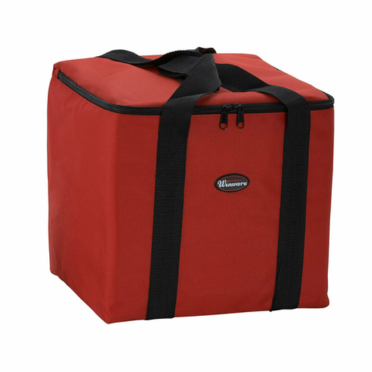 Winco Food Delivery Bag 12" x 12" x 12" Insulated Polyester Red - BGDV-12