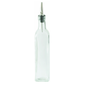 Winco Oil Bottle, 16 oz, Square with Lid, Clear - GOB-16