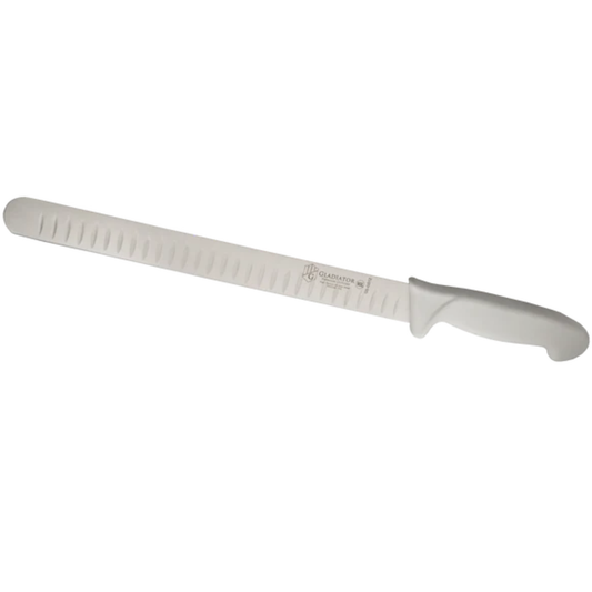 Gladiator Slicer Knife, 12", granton hand honed edge, forged, high carbon stainless steel - GS-GS12