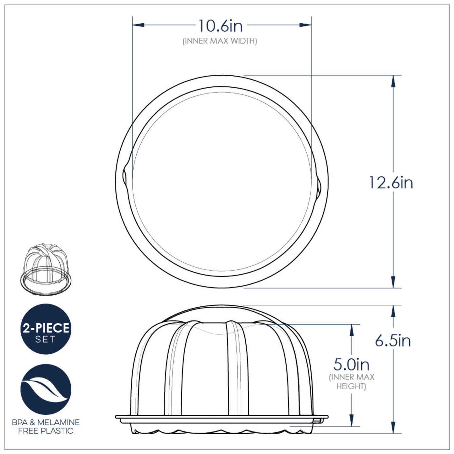Nordic Ware Deluxe Bundt Keeper Translucent Cake Carrier - 50022