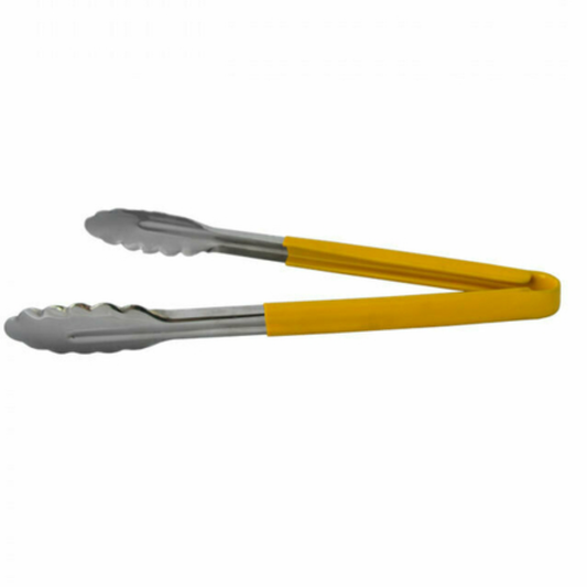 Tong, 12" with Plastic Handle Yellow - T12P-YL