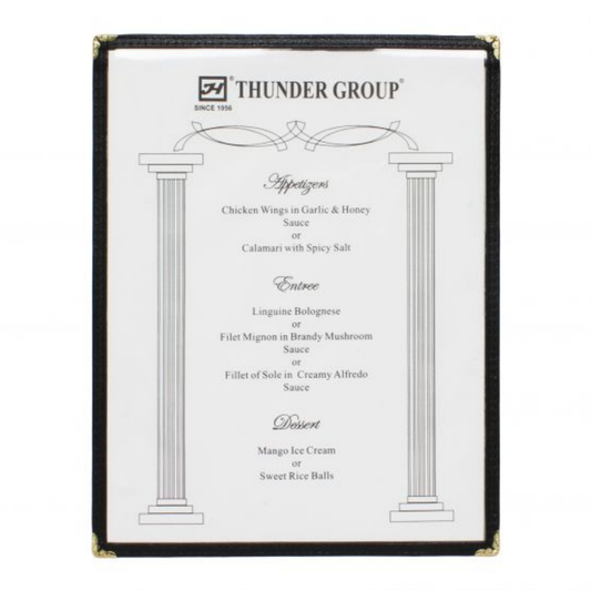 Thunder Group Menu Cover Single Pocket Black - PLMENU-1BL