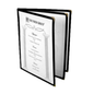 Thunder Group Menu Cover 8.5" x 11" 3 Page Black - PLMENU-L3BL