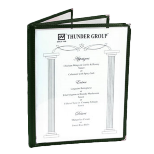 Thunder Group Menu Cover 8.5" x 11" 3 Page Green - PLMENU-L3GR