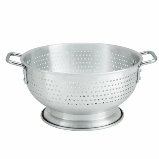 Winco Colander 11 Quart with Handles Aluminum - ALO-11BH