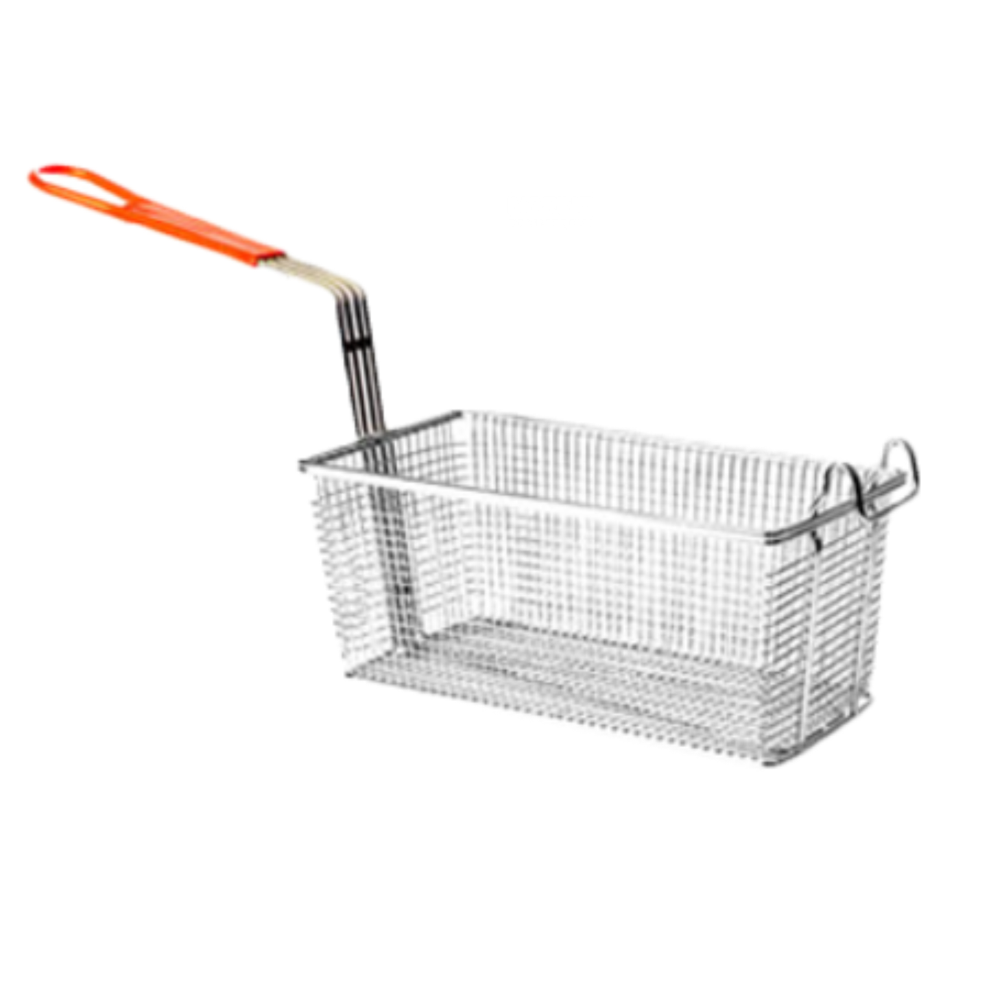Thunder Group Fry Basket, Rectangular Wire Mesh, Orange Handle - SLFB008