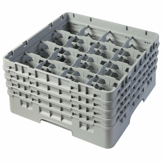 Cambro Camrack® Glass Rack Full Size 16 Compartment Beige with 3 Extenders - 16S638184