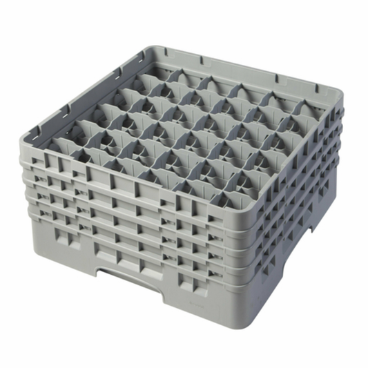 Cambro Camrack® Glass Rack Full Size 36 Compartment Gray with 4 Extenders - 36S800151
