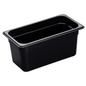 Bandeja Cambro para alimentos, 1/3 del tamaño, 6" de profundidad, alta temperatura, negra - 36HP110