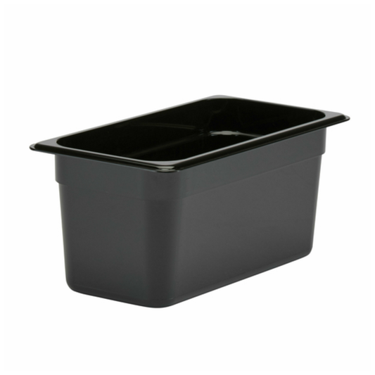 Cambro Camwear® Food Pan 1/3 Size 6" Deep Black Polycarbonate - 36CW110