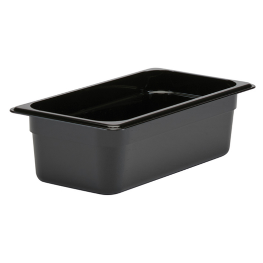 Cambro Camwear® Food Pan 1/3 Size 4" Deep Black Polycarbonate - 34CW110