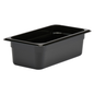 Cambro Camwear® Food Pan 1/3 Size 4" Deep Black Polycarbonate - 34CW110