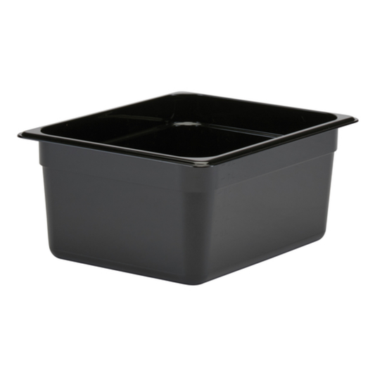 Cambro Camwear® Food Pan 1/2 Size 6" Deep Black Polycarbonate - 26CW110