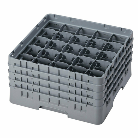 Cambro Camrack® Glass Rack Full Size 25 Compartment Gray with 4 Extenders - 25S800151