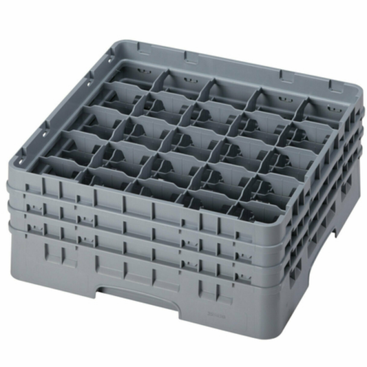 Cambro Camrack® Glass Rack Full Size 25 Compartment Gray with 3 Extenders - 25S638151
