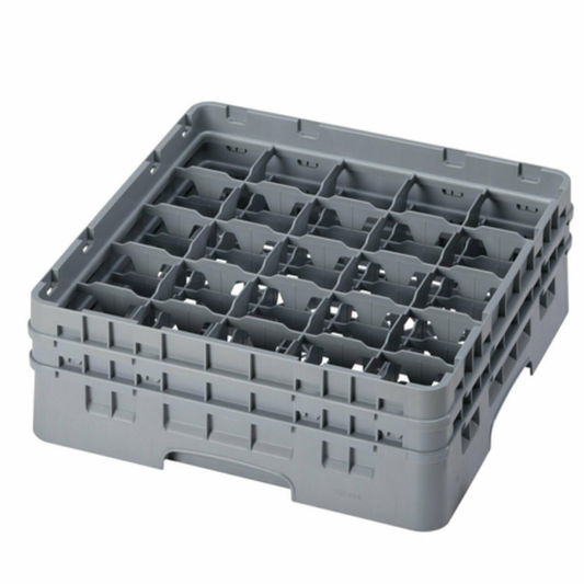 Cambro Camrack® Glass Rack Full Size 25 Compartment Gray with 2 Extenders - 25S434151