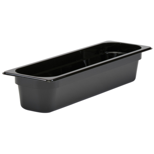 Cambro Camwear® Food Pan 1/2 Size 4" Deep Black Polycarbonate - 24LPCW110