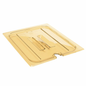 Cambro H-Pan™ High Heat Cover 1/2 Size Notched with Handle Amber - 20HPCHN150