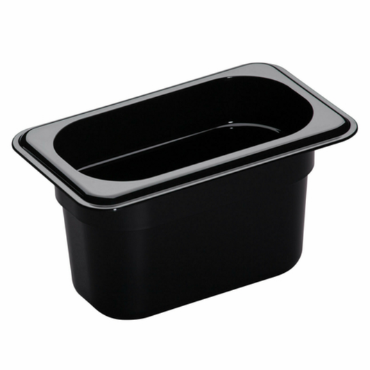 Cambro Camwear® Food Pan 1/9 Size 4" Deep Black Polycarbonate - 94CW110