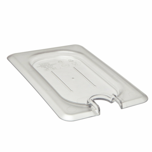 Cambro Food Pan Cover 1/9 Size Flat Notched Clear - 90CWCN-135