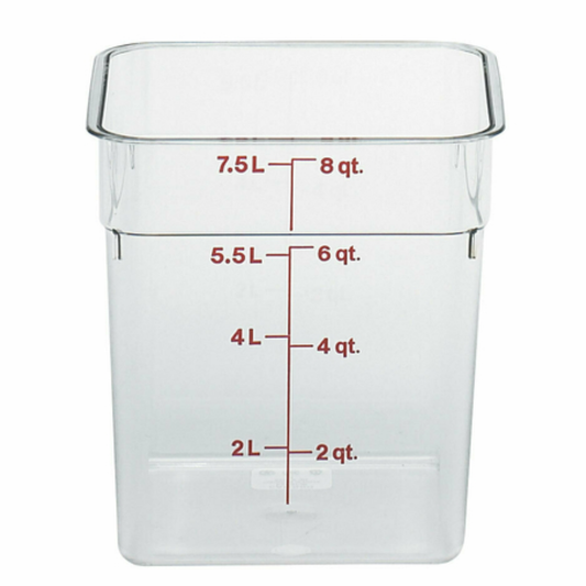 Cambro CamSquare® Food Storage Container 8 Quart Clear - 8SFSCW135