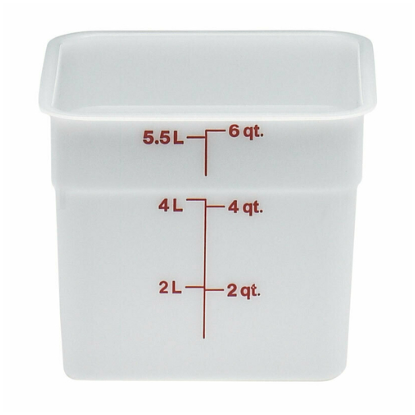 Recipiente para alimentos Cambro, 6 cuartos, blanco "CamSquare Poly" - 6SFSP148