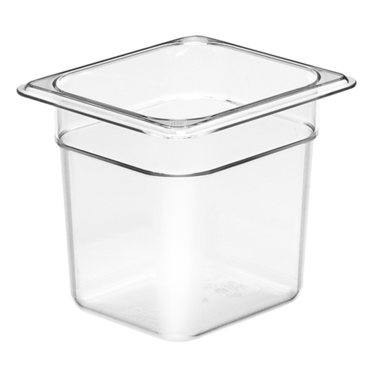 Cambro Camwear® Food Pan 1/6 Size 6" Deep Clear Polycarbonate - 66CW135