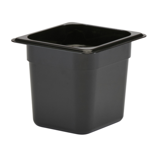 Cambro Camwear® Food Pan 1/6 Size 6" Deep Black Polycarbonate - 66CW110