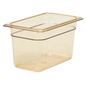 Cambro Hot Food Pan, Plastic- Fourth Size 6" Deep - Amber - 46HP150