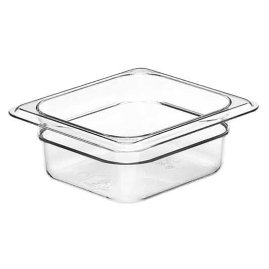 Cambro Cold Food Pan, Plastic Sixth Size 2 1/2" Deep Clear - 62CW135