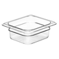 Cambro Cold Food Pan, Plastic Sixth Size 2 1/2" Deep Clear - 62CW135