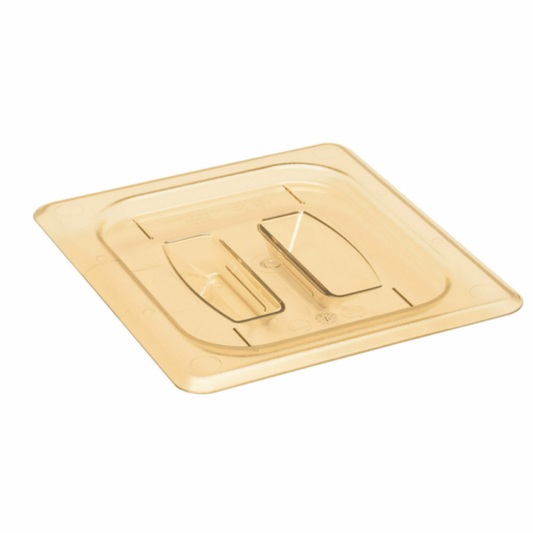 Cambro H-Pan™ Cover 1/6 Size with Handle Amber - 60HPCH150
