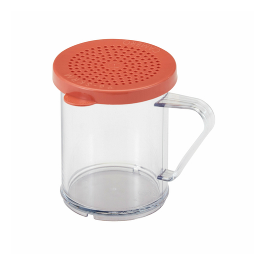 Cambro Camwear Dredge/Shaker 10 oz Clear with Medium Ground Lid - 96SKRM135