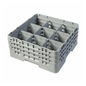 Cambro Camrack® Glass Rack 9-Compartment with 3 Extenders Gray - 9S638151