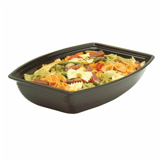 Cambro Camwear® Ribbed Rectangular Bowl 14" × 19" Black - RSB1419CW110